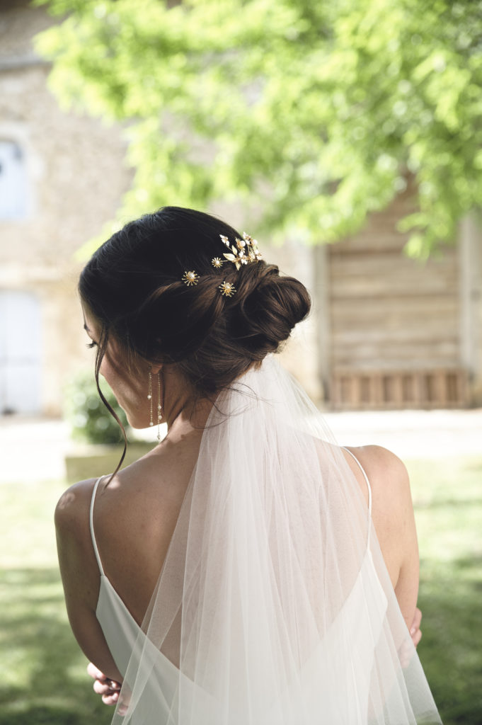 Voile de mariée et ornements de cheveux